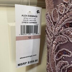 Alex Evenings Wisteria Embellished Lavender Two-Piece Evening Gown